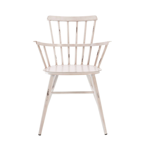 Louise Aluminum Armchair Ecru distress finish