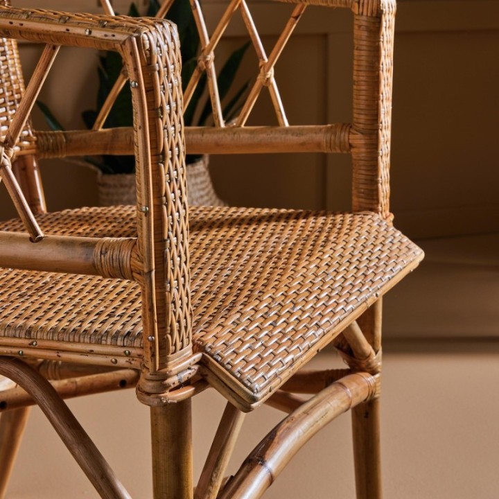 Maggy boho-style rattan armchair