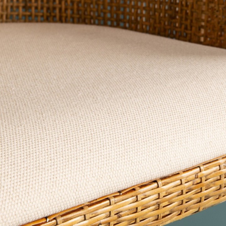 Julie rattan chair with removable fabric seat