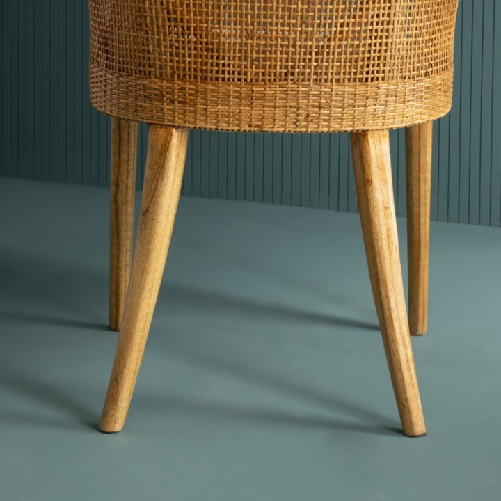 Julie rattan chair with removable fabric seat