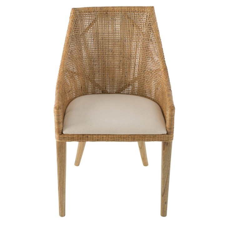 Julie rattan chair with removable fabric seat