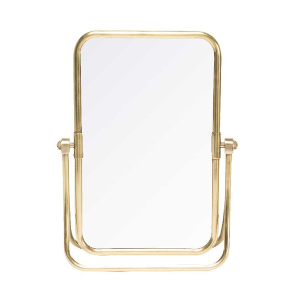 Brass table mirror