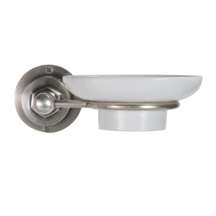Durand aged silver finish metal wall soap dish