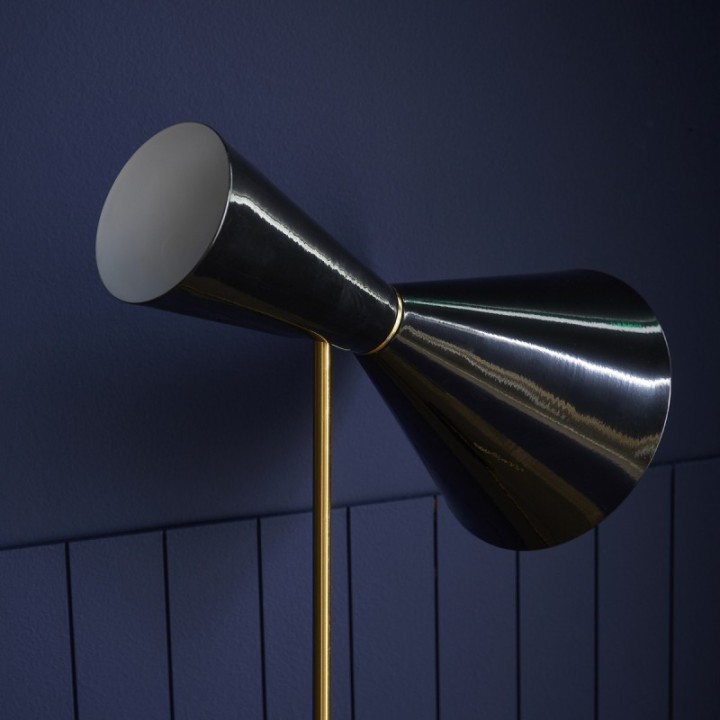 Lampe en métal finition noir et laiton FRANÇOIS
