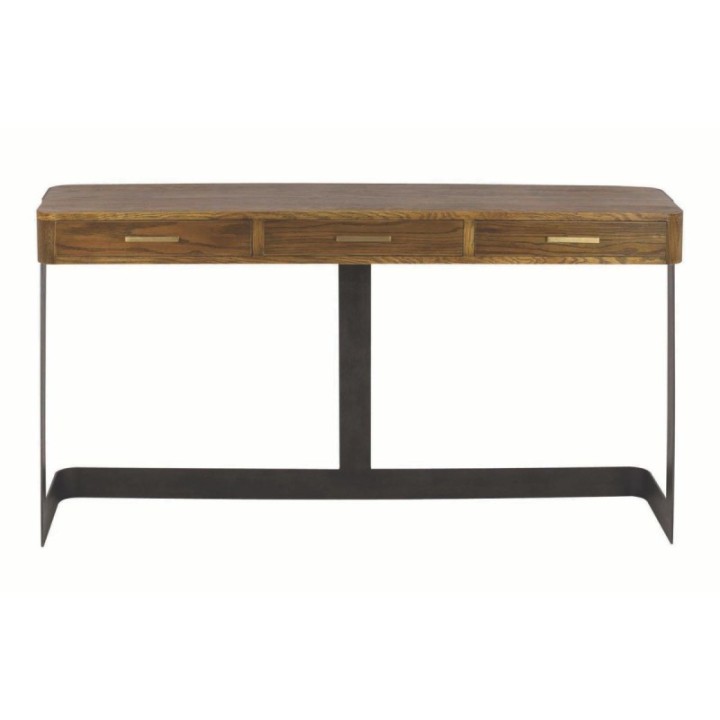 Console en chêne brûlé et métal, collection Scarlette