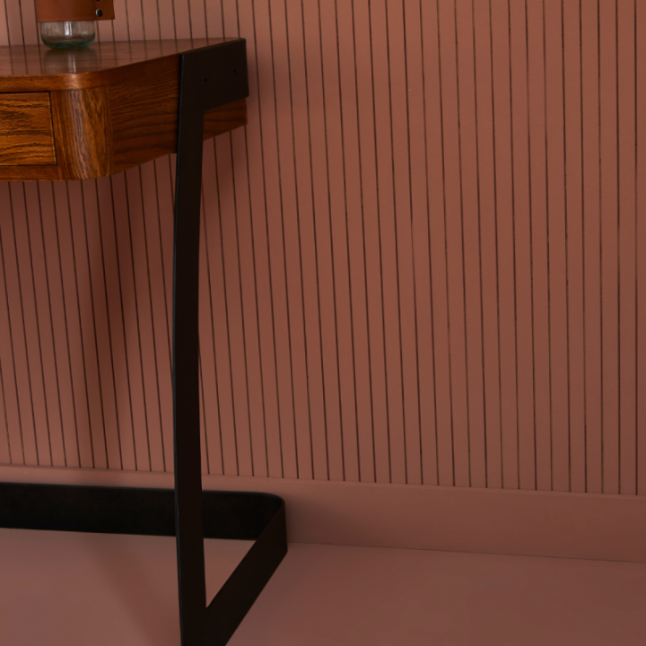 Scarlett metal and dark oak desk