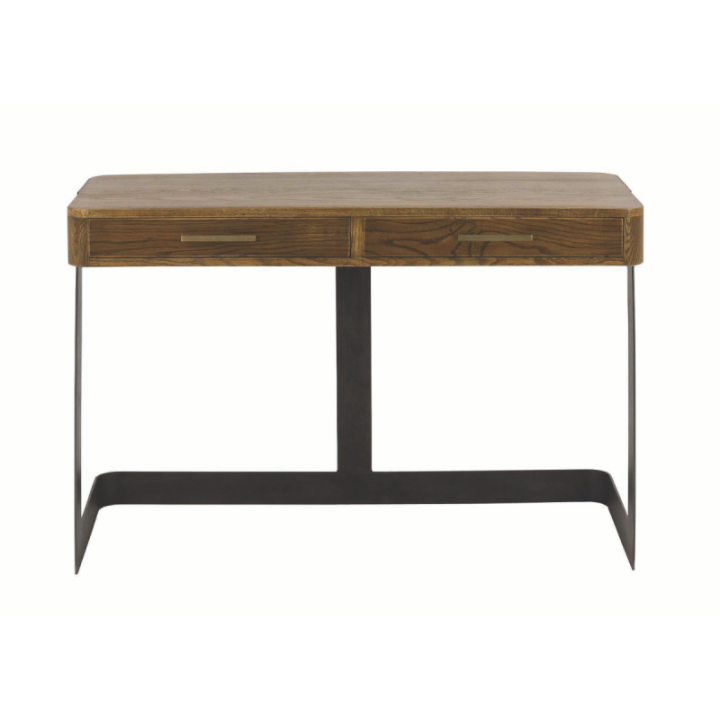 Bureau en chêne brûlé et piètement métal, collection Scarlette