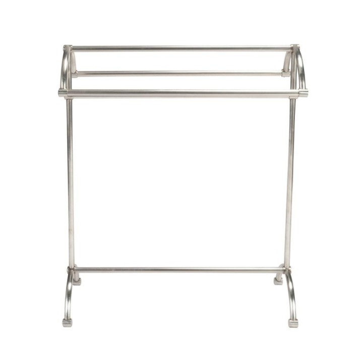 Freestanding 3-tier towel rail in aged silver-finish metal