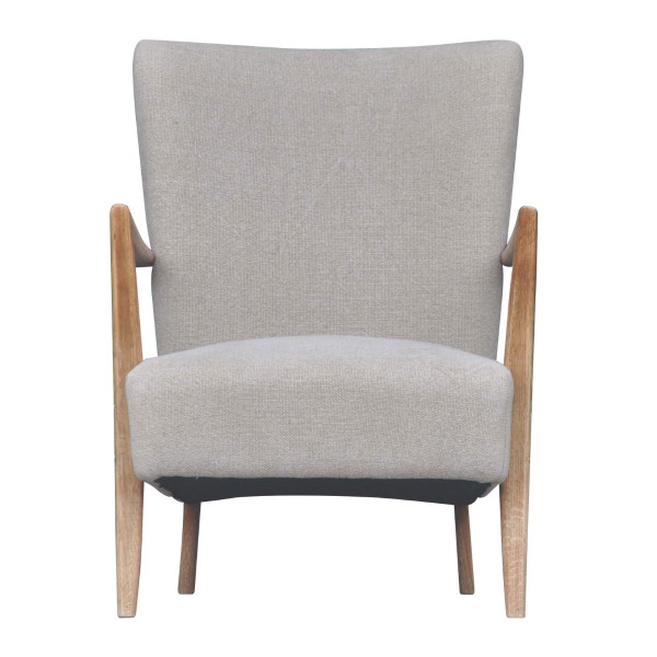 Fauteuil en chêne massif tissu lin JACQUES