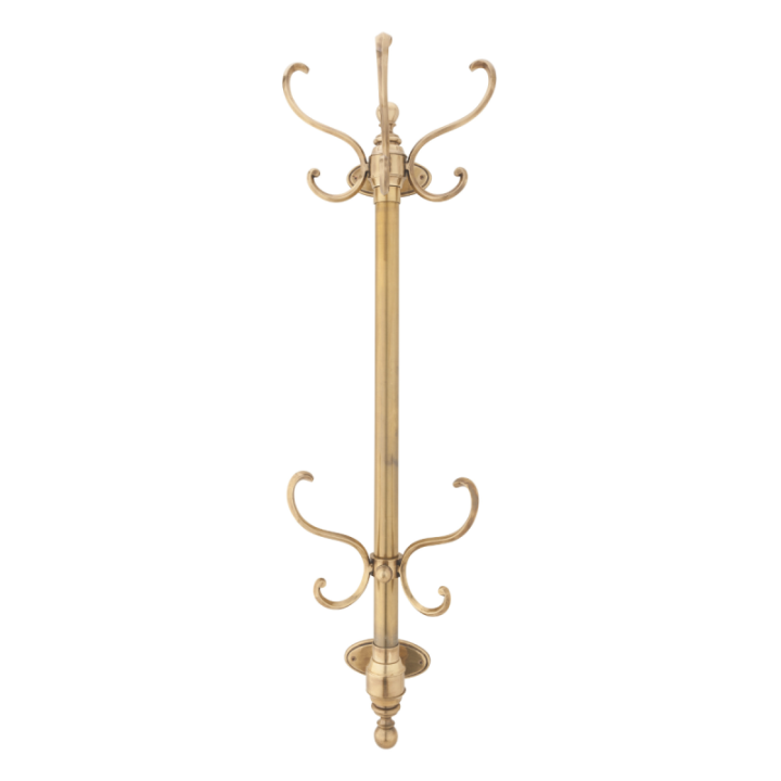 Perroquet 5-hook brass wall coat rack