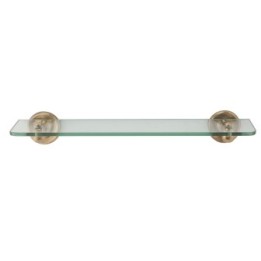 Wall shelf with glass top and brass