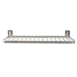 Wall-mounted luggage rack in aged silver-finish metal