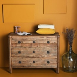 Commode Sidonie en vieux bois, 3 tiroirs