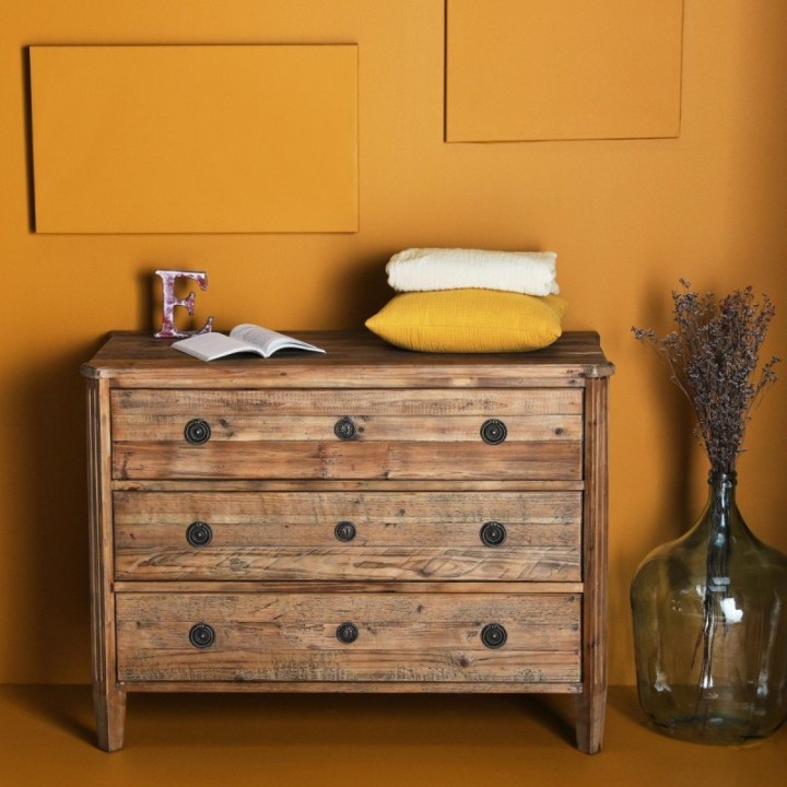 Sidonie chest of drawers in solid old pine