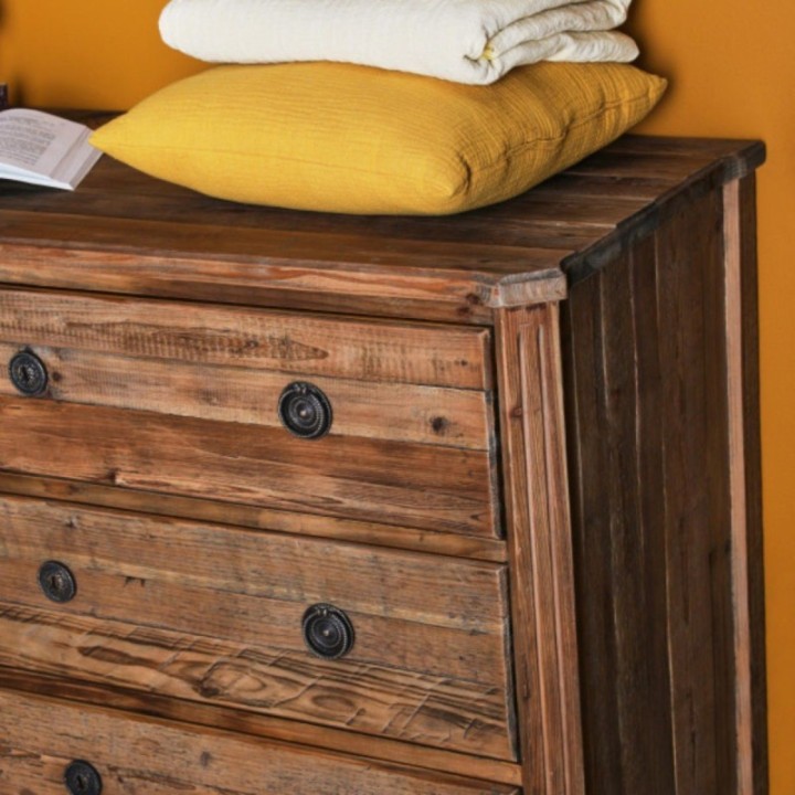 Sidonie chest of drawers in solid old pine
