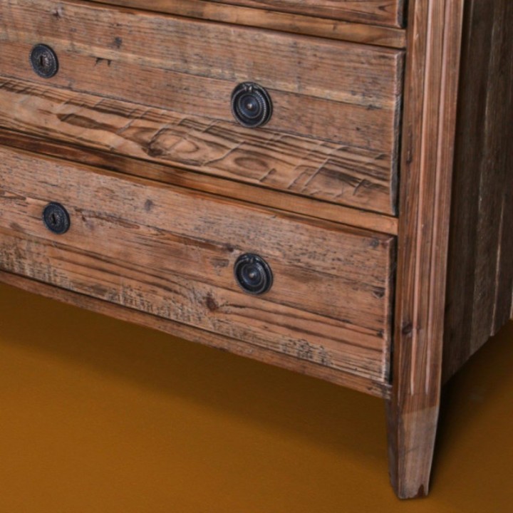Sidonie chest of drawers in solid old pine