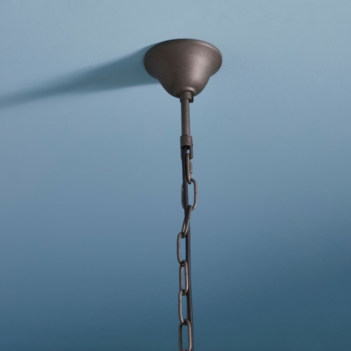 Spoutnik round grey metal chandelier Dia. 70 cm