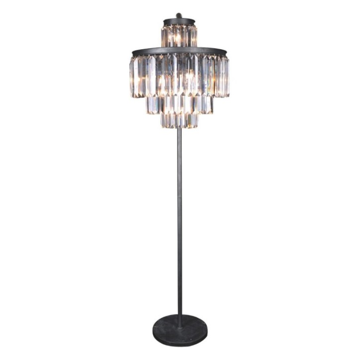 Lampe prête à poser esprit années 50, pampilles en verre