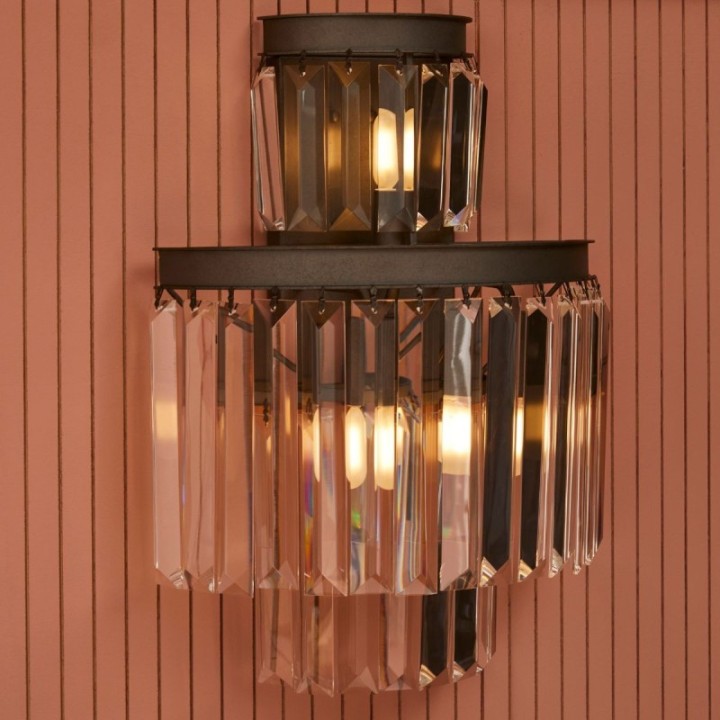 Fulgurant wall light in grey metal