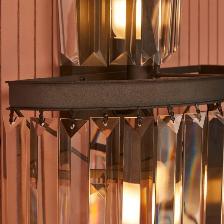 Fulgurant wall light in grey metal