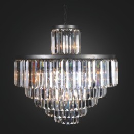 Lustre vintage, esprit années 50,  avec pampilles en verre
