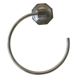 Octo towel holder in aged silver-finish brass