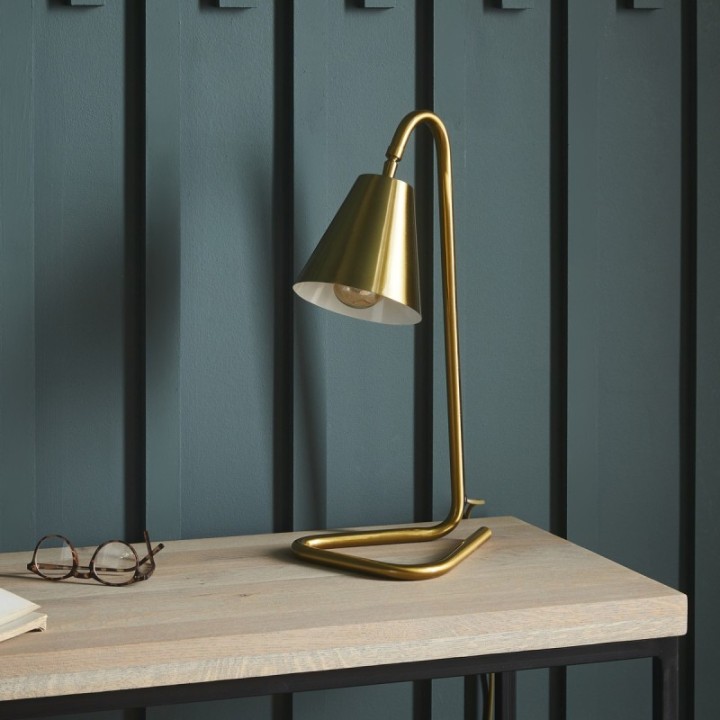 Lampe de bureau en métal finition laiton JACQUES