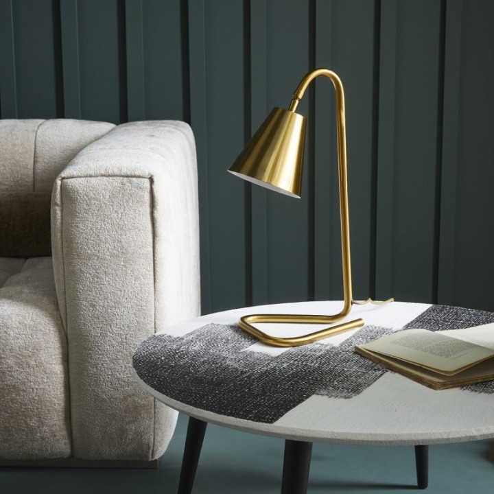Jacques desk lamp in brass-finish metal