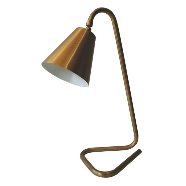 Jacques desk lamp in brass-finish metal