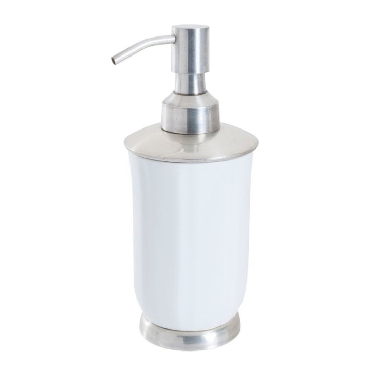 Set of washbasin accessories in metal and porcelain