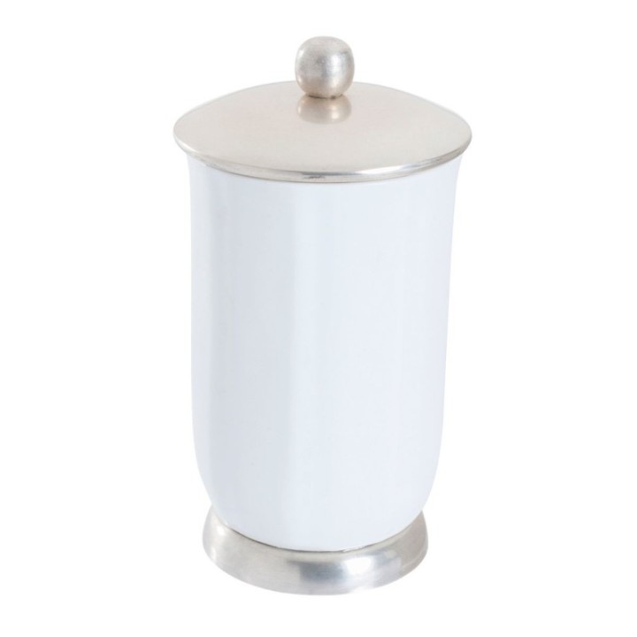 Set of washbasin accessories in metal and porcelain