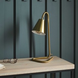 Jacques desk lamp in brass-finish metal