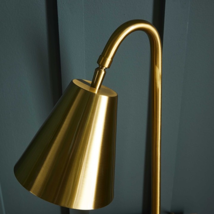 Jacques desk lamp in brass-finish metal
