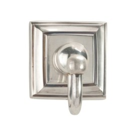 Alpha wall hook in aged silver-finish brass