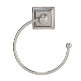 Alpha wall-mounted towel holder in aged silver-finish brass
