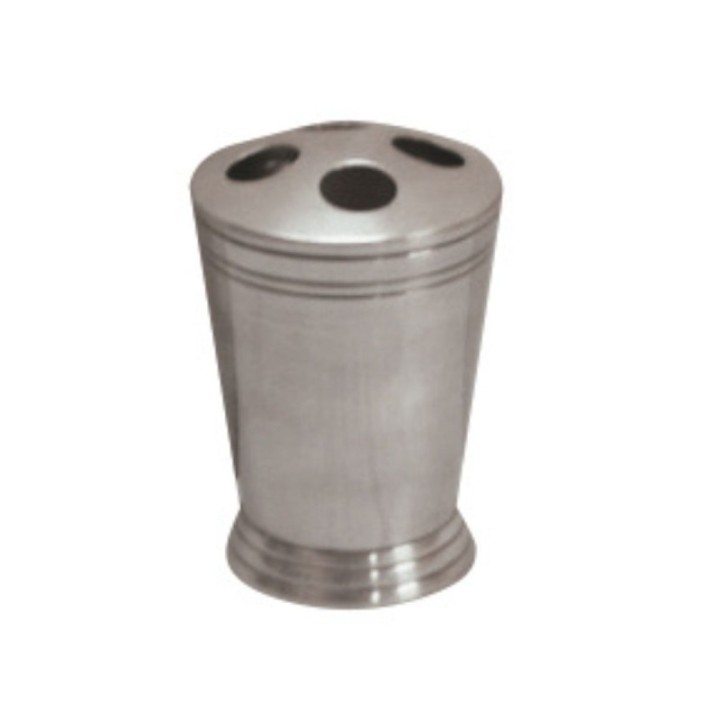 Toothbrush holder in aged silver-finish brass