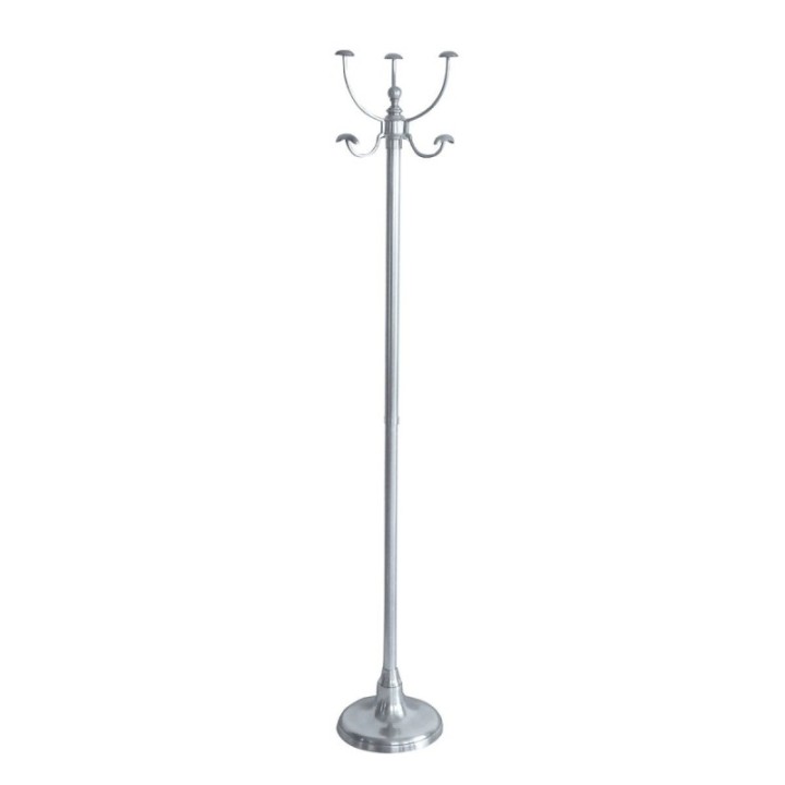Perroquet freestanding coat stand in aged silver-finish brass