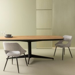Elodie set of 2 grey fabric chairs with metal legs