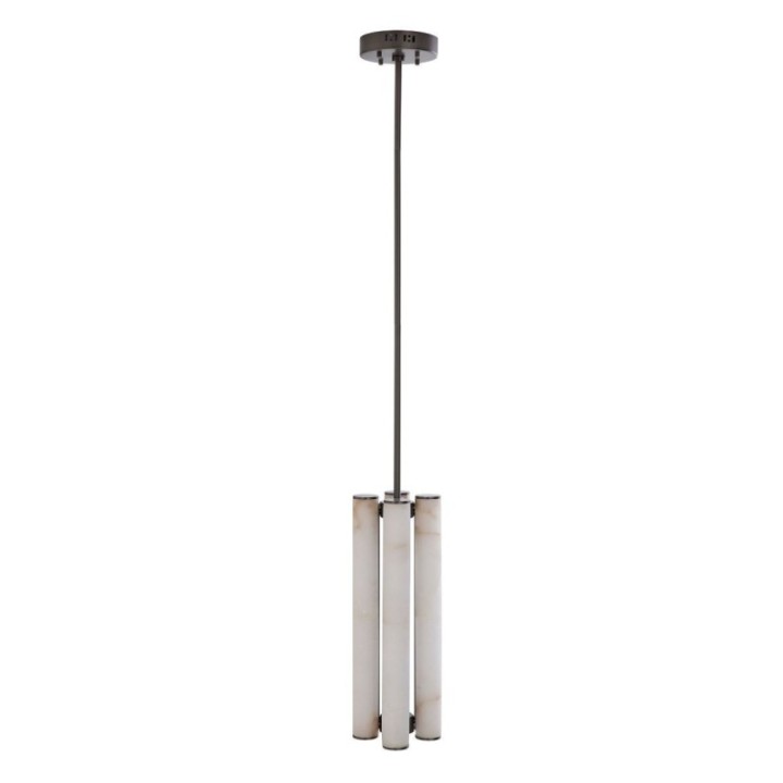 Vertical Alabaster and Metal Chandelier MONTAIGNE