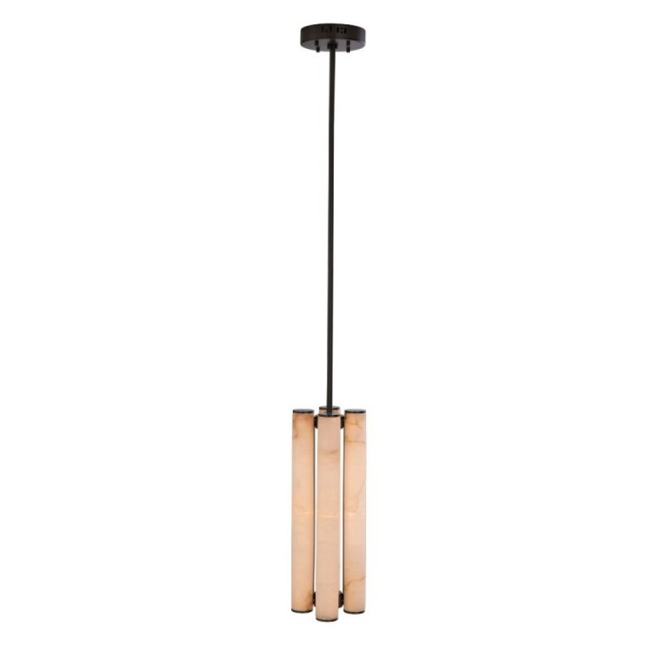 Vertical Alabaster and Metal Chandelier MONTAIGNE