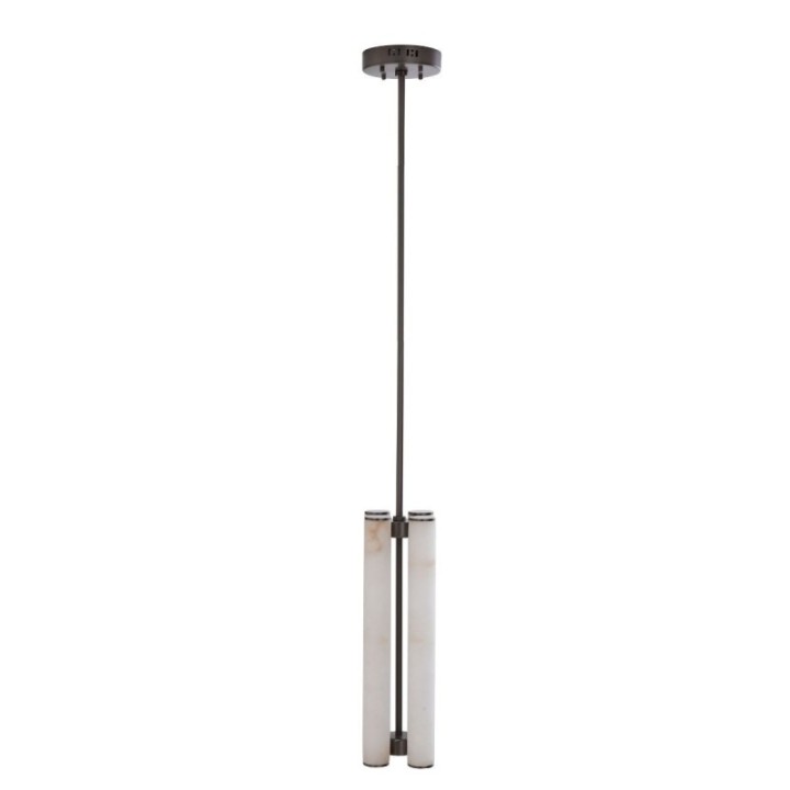 Vertical Alabaster and Metal Chandelier MONTAIGNE