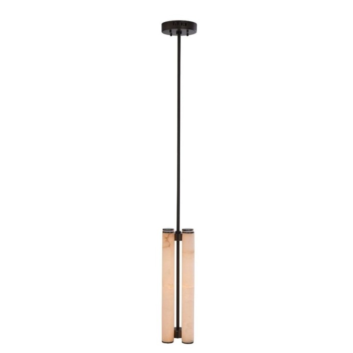 Vertical Alabaster and Metal Chandelier MONTAIGNE