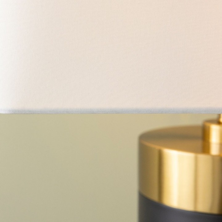 Vendome black metal floor lamp with gold brass finish