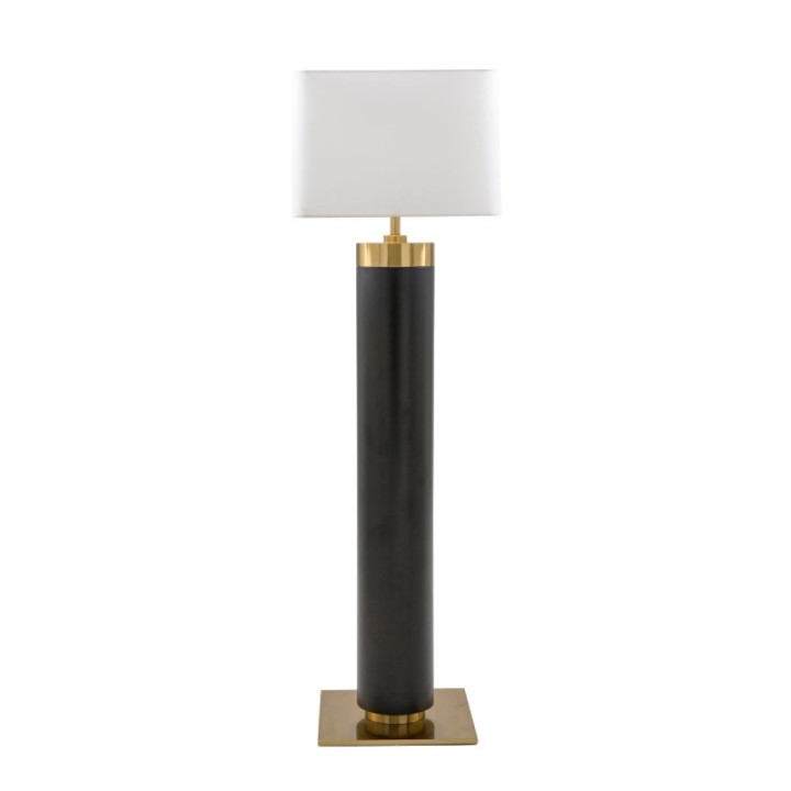 Lampe sur pied en métal noir et finition laiton doré VENDOME