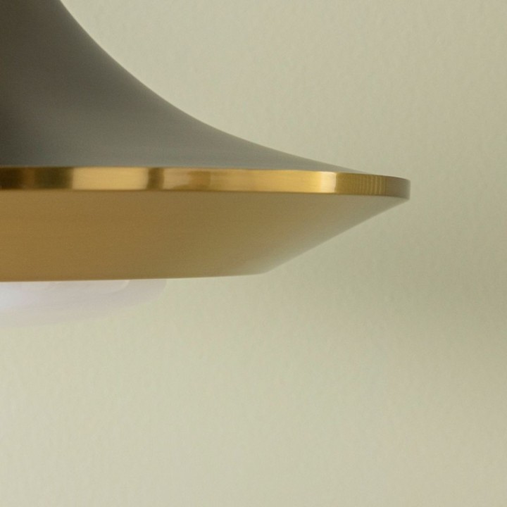 Orion black metal chandelier with gold brass finish
