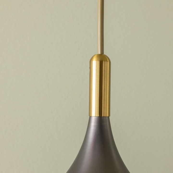 Orion black metal chandelier with gold brass finish