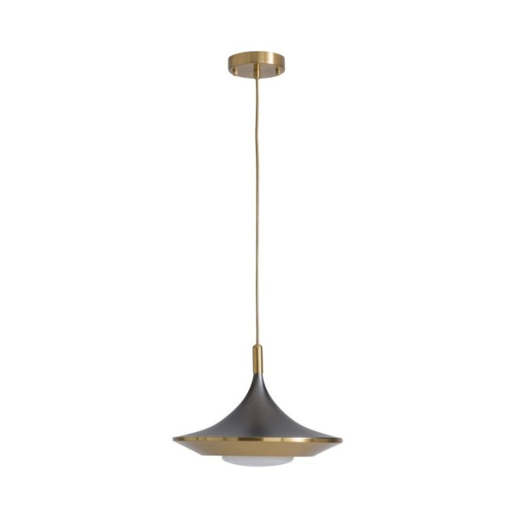 Orion black metal chandelier with gold brass finish