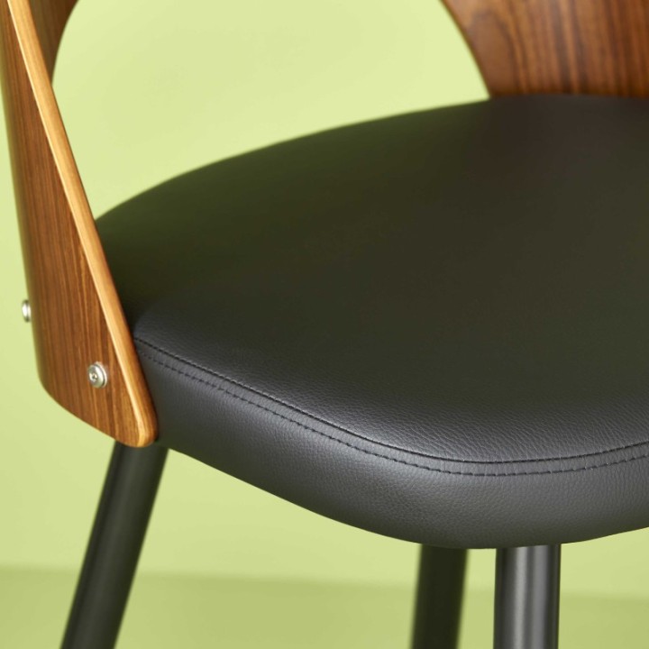 Chaise de comptoir Austin noir