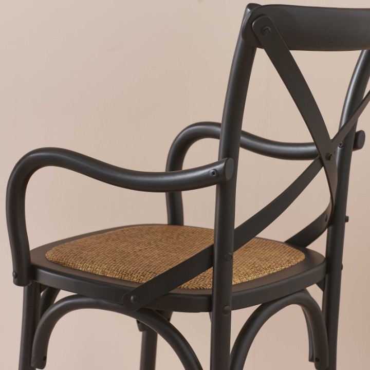 Lot de 2 Chaises Bridge noir BISTROT