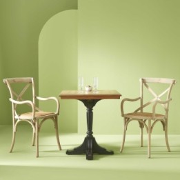 Bistrot set of 2 oxidised oak dining armchairs
